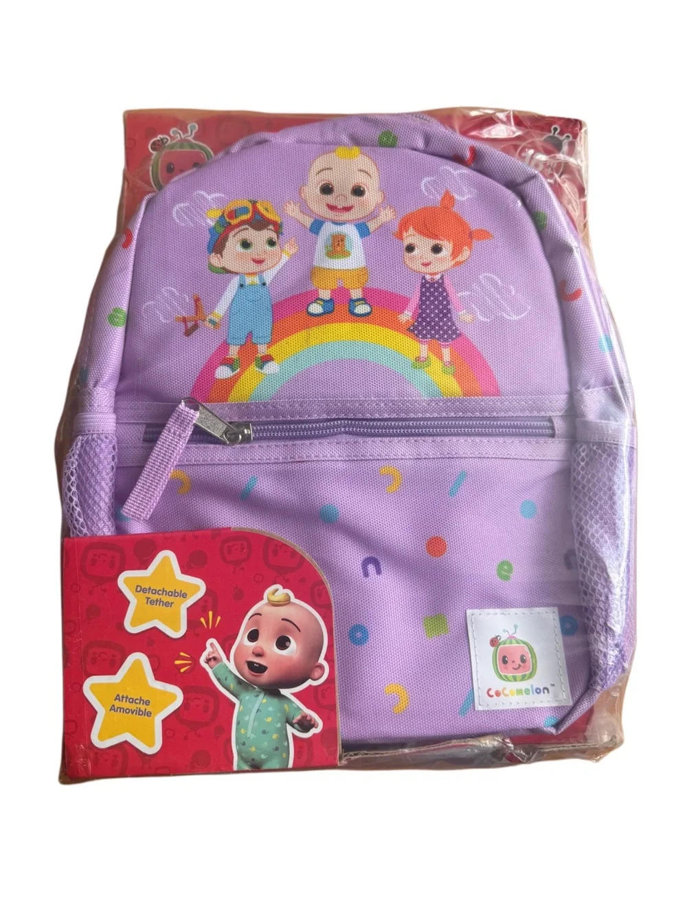 CoComelon kids Backpack, (Rainbow Lilac)